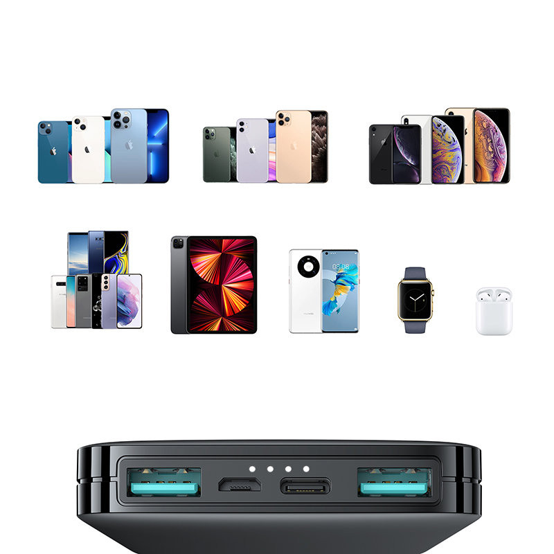 Joyroom Powerbank 10000mAh 2.1A 2x USB juoda (JR-T012 black)