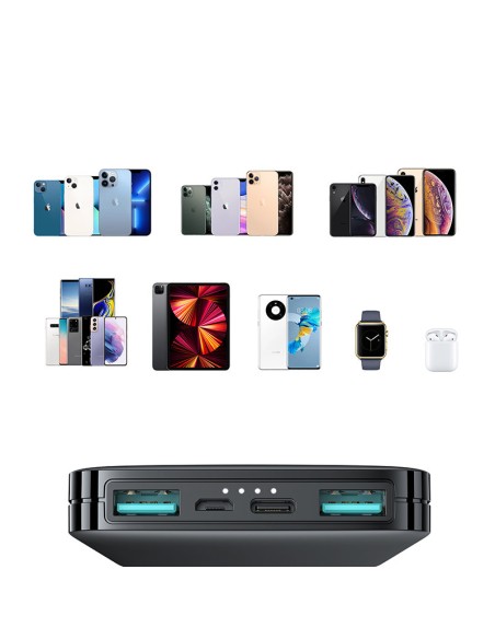 Joyroom Powerbank 10000mAh 2.1A 2x USB juoda (JR-T012 black) Joyroom Powerbank 10000mAh 2.1A 2x USB juoda (JR-T012 black)