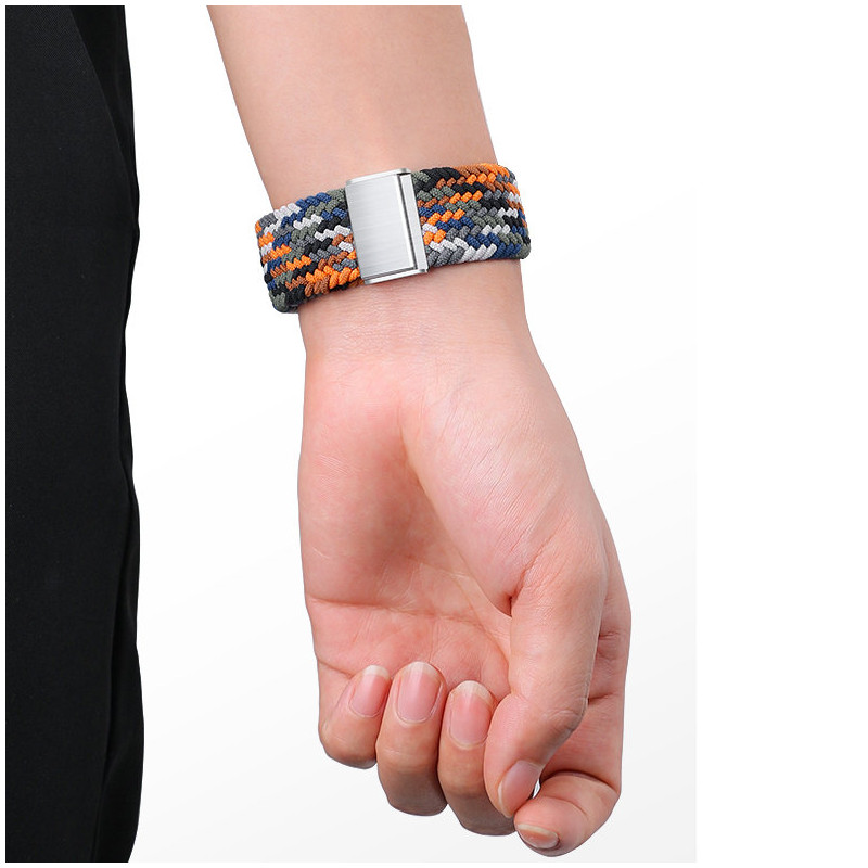 Medžiaginė apyrankė laikrodžiui 9 / 8 / 7 / 6 / SE / 5 / 4 / 3 / 2 (41 mm / 40 mm / 38 mm) Pinti audinio apyrankė, oranž...