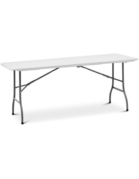 Baltas sulankstomas sodo maitinimo stalas iki 150 kg 180 x 75 x 74 cm Baltas sulankstomas sodo maitinimo stalas iki 150 kg 180 x 75 x 74 cm