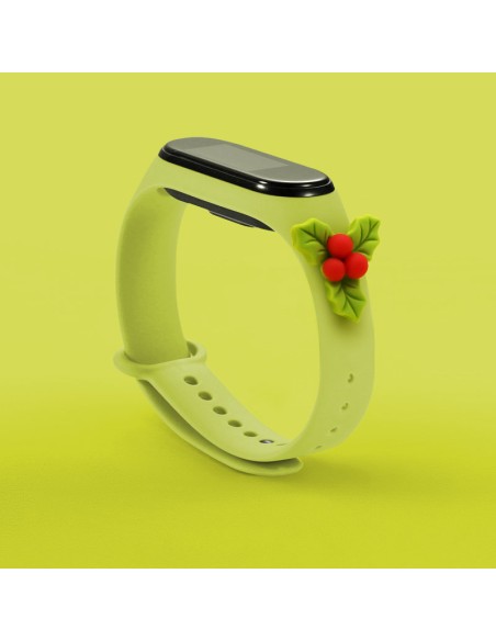 Kalėdinė apyrankė, skirta „Xiaomi Mi Band 4“ / „Mi Band 3“, kalėdinė silikoninė apyrankė, žalia (amalas)