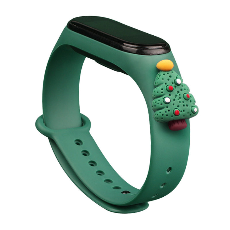 Kalėdinė apyrankė, skirta „Xiaomi Mi Band 4“ / „Mi Band 3“, kalėdinė silikoninė apyrankė tamsiai žalia (Kalėdų eglutė 2) Kalėdinė apyrankė, skirta „Xiaomi Mi Band 4“ / „Mi Band 3“, kalėdinė silikoninė apyrankė tamsiai žalia (Kalėdų eglutė 2)