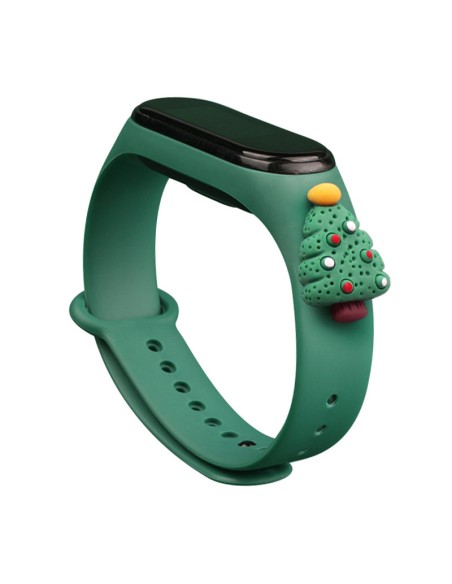 Kalėdinė apyrankė, skirta „Xiaomi Mi Band 4“ / „Mi Band 3“, kalėdinė silikoninė apyrankė tamsiai žalia (Kalėdų eglutė 2) Kalėdinė apyrankė, skirta „Xiaomi Mi Band 4“ / „Mi Band 3“, kalėdinė silikoninė apyrankė tamsiai žalia (Kalėdų eglutė 2)