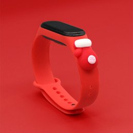 Strap Xmas apyrankė, skirta Xiaomi Mi Band 4 / Mi Band 3 Kalėdinė silikoninė apyrankė raudona (pirštinė)