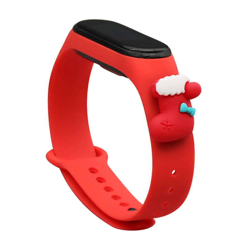 Kalėdinė apyrankė, skirta Xiaomi Mi Band 4 / Mi Band 3 Kalėdų silikoninė apyrankė raudona (kojinė) Kalėdinė apyrankė, skirta Xiaomi Mi Band 4 / Mi Band 3 Kalėdų silikoninė apyrankė raudona (kojinė)