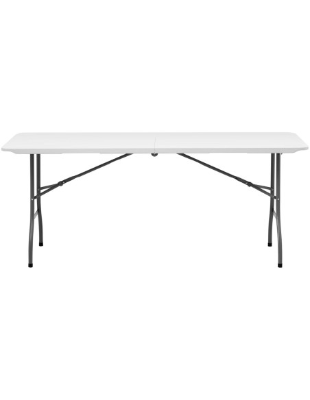Baltas sulankstomas sodo maitinimo stalas iki 150 kg 180 x 75 x 74 cm Baltas sulankstomas sodo maitinimo stalas iki 150 kg 180 x 75 x 74 cm