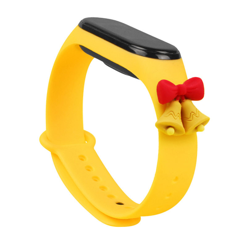 Kalėdinė apyrankė skirta Xiaomi Mi Band 4 / Mi Band 3 Kalėdų silikoninė apyrankė geltona (varpeliai) Kalėdinė apyrankė skirta Xiaomi Mi Band 4 / Mi Band 3 Kalėdų silikoninė apyrankė geltona (varpeliai)