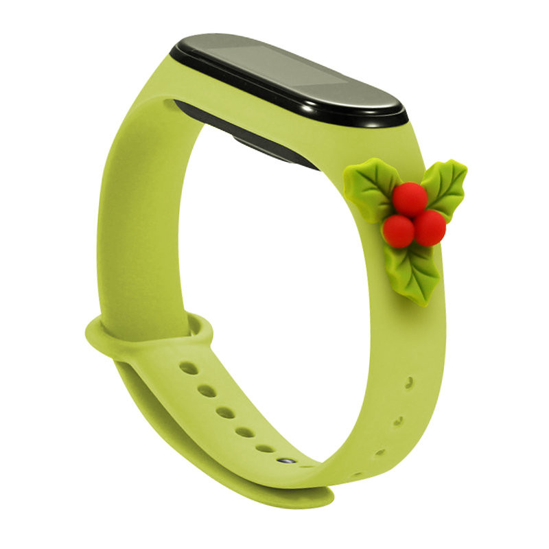Kalėdinė apyrankė, skirta „Xiaomi Mi Band 6“ / „Mi Band 5“, kalėdinė silikoninė apyrankė, žalia (amalas)