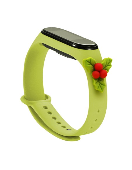 Kalėdinė apyrankė, skirta „Xiaomi Mi Band 6“ / „Mi Band 5“, kalėdinė silikoninė apyrankė, žalia (amalas)