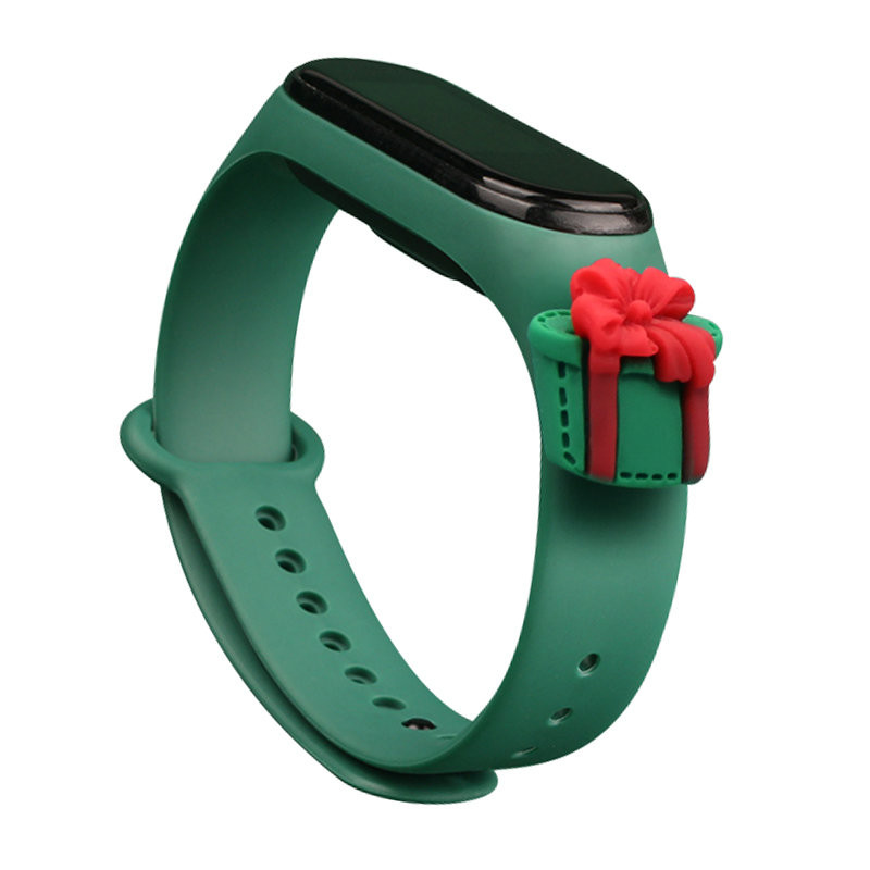 Kalėdinė apyrankė, skirta Xiaomi Mi Band 6 / Mi Band 5 Kalėdinė silikoninė apyrankė tamsiai žalia (dovana) Kalėdinė apyrankė, skirta Xiaomi Mi Band 6 / Mi Band 5 Kalėdinė silikoninė apyrankė tamsiai žalia (dovana)