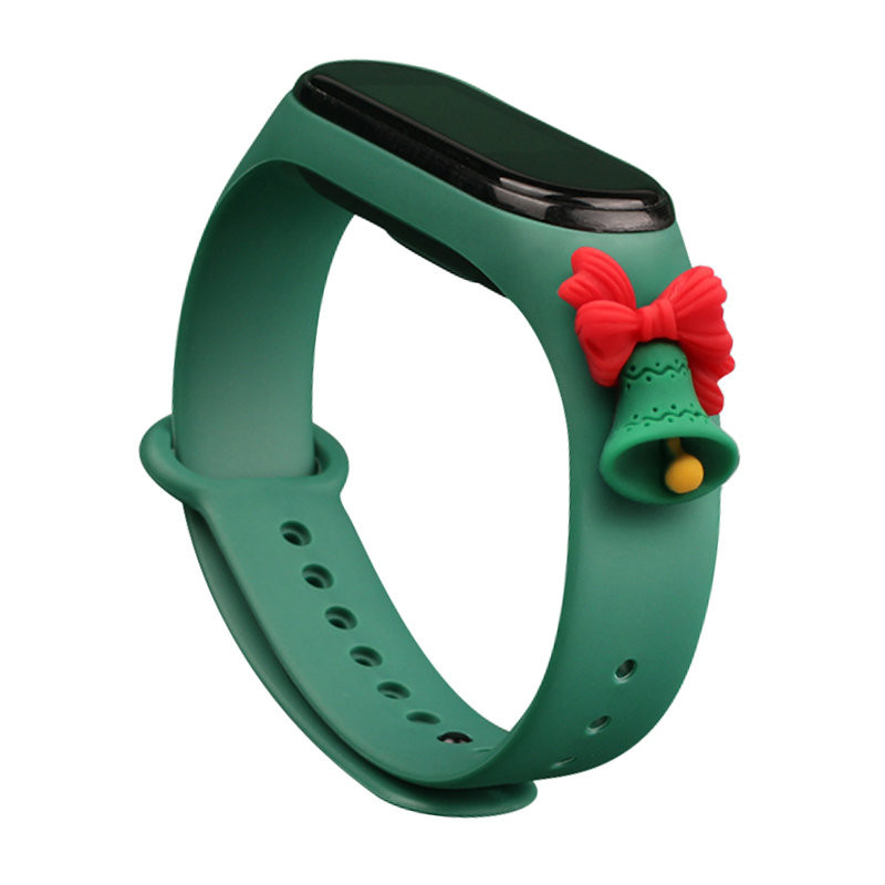 Kalėdinė apyrankė, skirta Xiaomi Mi Band 6 / Mi Band 5 Kalėdinė silikoninė apyrankė Tamsiai žalia (varpelis) Kalėdinė apyrankė, skirta Xiaomi Mi Band 6 / Mi Band 5 Kalėdinė silikoninė apyrankė Tamsiai žalia (varpelis)
