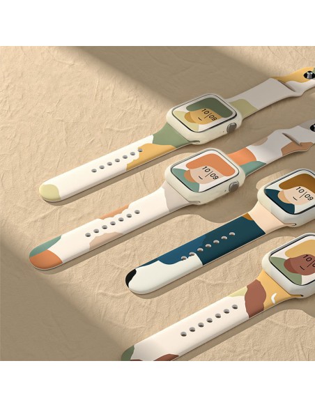 „Apple Watch 9 / 8 / 7 / 6 / SE / 5 / 4 / 3 / 2 (41 mm / 40 mm / 38 mm) silikoninio dirželio laikrodžio apyrankės 1 mode...