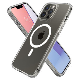 Spigen Ultra Hybrid Mag dėklas su MagSafe, skirtas iPhone 13 Pro Max - baltas