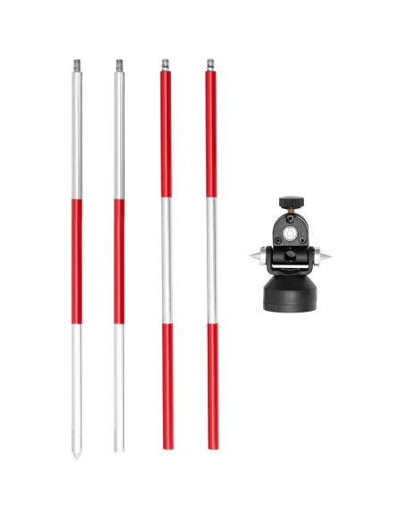 Mini prizminis geodezinis tolimačio veidrodis su stulpo sidabro danga Dia. 3,5 cm 1,26 m Mini prizminis geodezinis tolimačio veidrodis su stulpo sidabro danga Dia. 3,5 cm 1,26 m