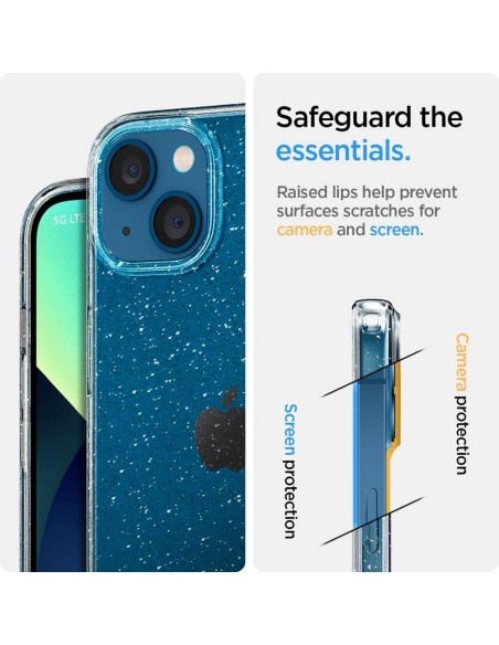 Spigen Liquid Crystal dėklas iPhone 13 - skaidrus ir blizgantis Spigen Liquid Crystal dėklas iPhone 13 - skaidrus ir blizgantis