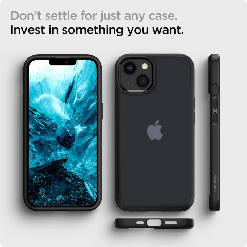 Spigen Ultra Hybrid dėklas iPhone 13 - matinė juoda