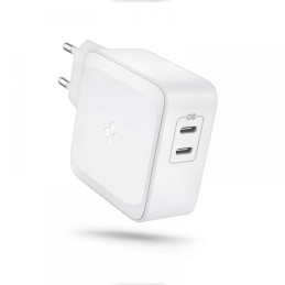 Spigen PowerArc PE2007EU sieninis įkroviklis su 2x USB-C PD 60W QC3.0 - balta