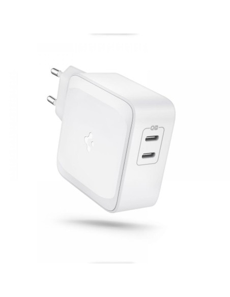 Spigen PowerArc PE2007EU sieninis įkroviklis su 2x USB-C PD 60W QC3.0 - balta