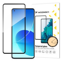 Wozinsky Super patvarūs klijai viso ekrano grūdintas stiklas su rėmeliu, draugiškas dėklu Oppo Reno6 4G juodas