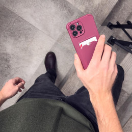 „Card Armor Case“ dėklo dangtelis, skirtas „iPhone XS Max Card Wallet“, silikoninis šarvų oro pagalvės dangtelis, rožini...