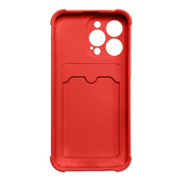 „Card Armor Case“ dėklo dangtelis, skirtas „iPhone 11 Pro Card Wallet“, silikoninis šarvų oro pagalvė, raudona