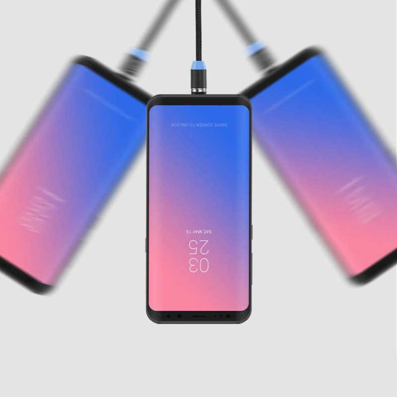 Magnetinis kabelis USB microUSB USB-C Iphone...