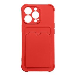 „Card Armor Case“ dėklo dangtelis, skirtas „iPhone 12 Pro Card Wallet“, silikoninis šarvų oro pagalvė, raudona