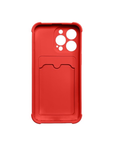 „Card Armor Case“ dėklo dangtelis, skirtas „iPhone 12 Pro Card Wallet“, silikoninis šarvų oro pagalvė, raudona