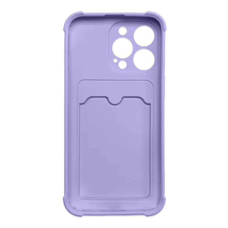 „Card Armor Case“ dėklo dangtelis, skirtas „iPhone 12 Pro Card Wallet“, silikoninis šarvų oro pagalvė, violetinė