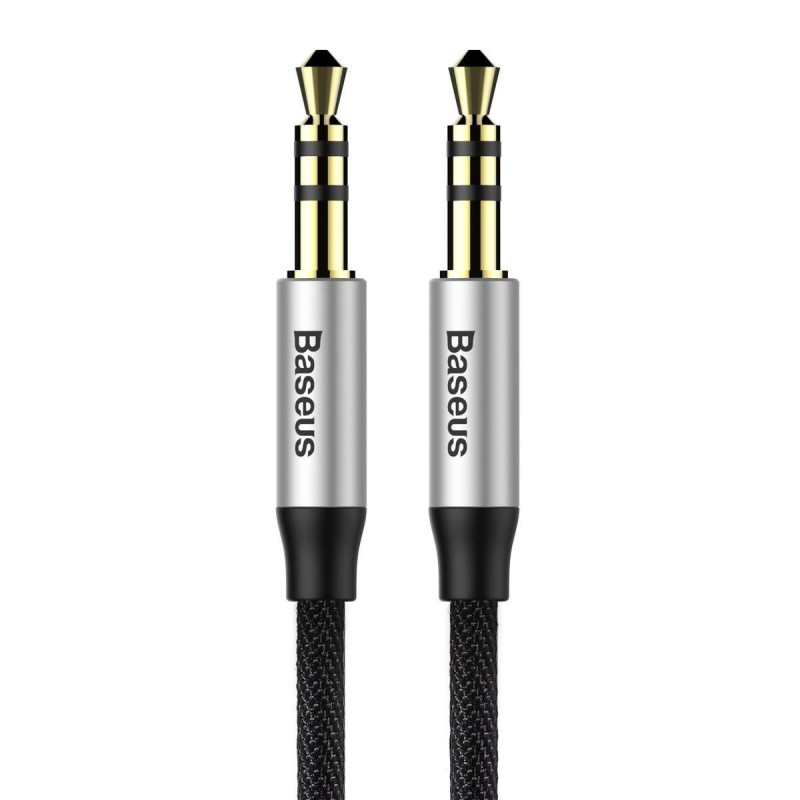Yiven M30 stereo garso kabelis AUX 3,5 mm vyriškas mini lizdas 1 m sidabro-juodo