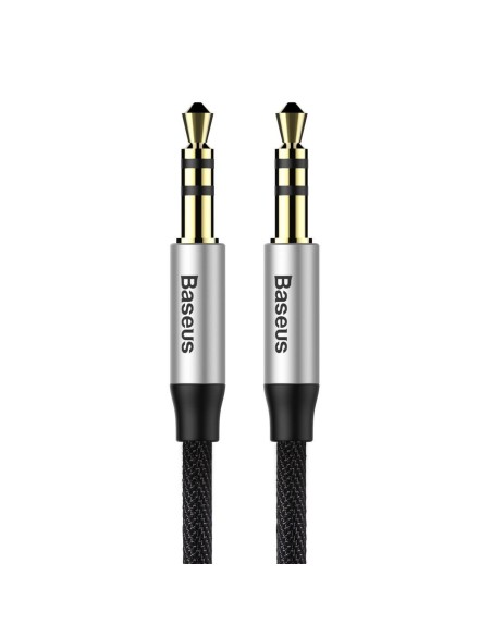 Yiven M30 stereo garso kabelis AUX 3,5 mm vyriškas mini lizdas 1 m sidabro-juodo