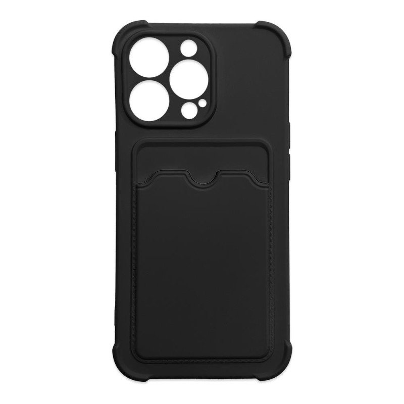 „Card Armor Case“ dėklo dangtelis, skirtas „iPhone 13 Mini Card Wallet“, silikoninis šarvų oro pagalvės dėklas, juodas