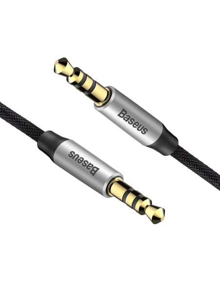 Yiven M30 stereo garso kabelis AUX 3,5 mm vyriškas mini lizdas 1 m sidabro-juodo