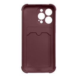 „Card Armor Case“ dėklo dangtelis, skirtas „iPhone 13 Pro Card Wallet“, silikoninis šarvų oro pagalvės dėklas, avietinis