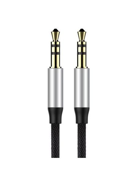 Yiven M30 stereo garso kabelis AUX 3,5 mm vyriškas mini lizdas 1 m sidabro-juodo