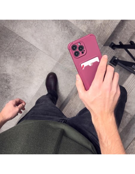 „Card Armor Case Case Case Xiaomi Redmi 10X 4G / Xiaomi Redmi Note 9 Card Wallet Silicone Armour Air Bag Case Raspberry“