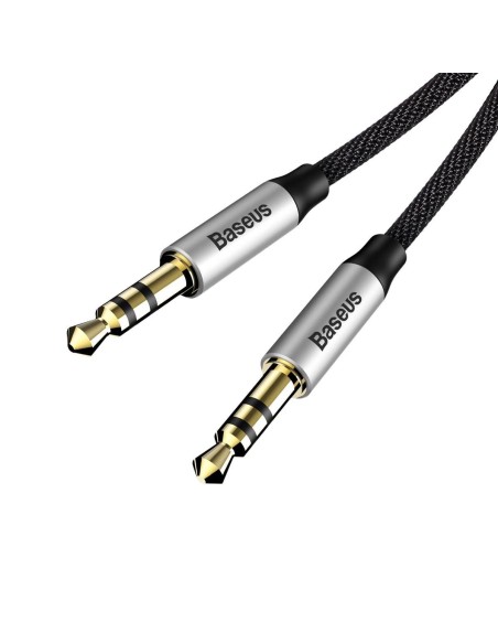 Yiven M30 stereo garso kabelis AUX 3,5 mm vyriškas mini lizdas 1 m sidabro-juodo