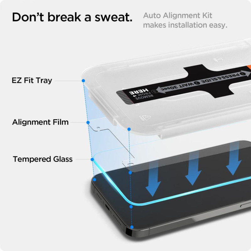 Spigen Glas.tR EZ Fit grūdintas stiklas iPhone 13 / 13 Pro / 14 - 2 vnt.
