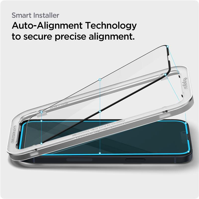 Spigen ALM Glass FC grūdintas stiklas, skirtas iPhone 13/ 13 Pro/ 14 – juodas