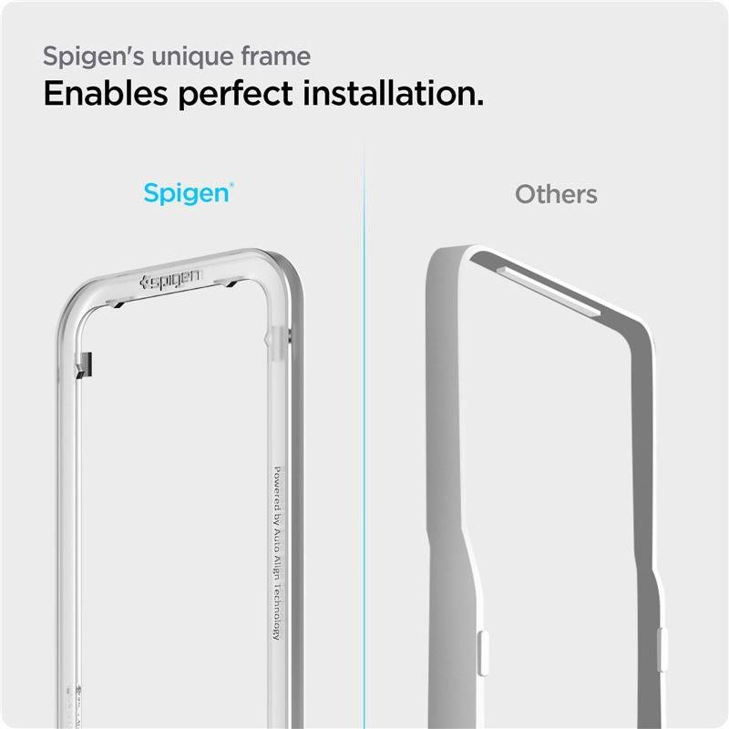 Spigen ALM Glass FC grūdintas stiklas, skirtas iPhone 13/ 13 Pro/ 14 – juodas