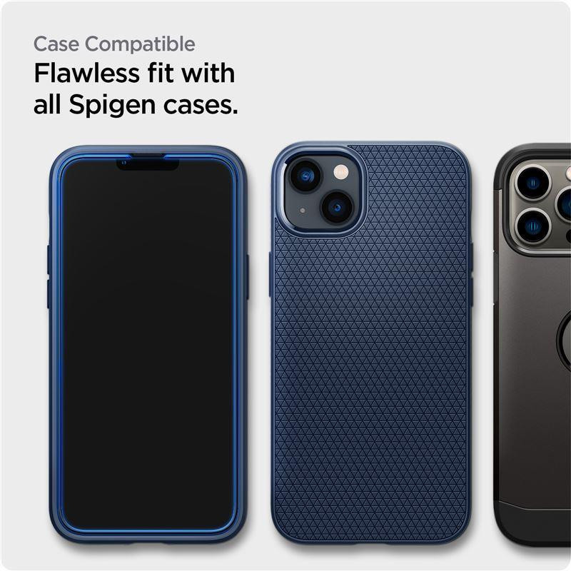 Spigen ALM Glass FC grūdintas stiklas, skirtas iPhone 13/ 13 Pro/ 14 – juodas