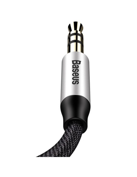 Yiven M30 stereo garso kabelis AUX 3,5 mm vyriškas mini lizdas 1 m sidabro-juodo