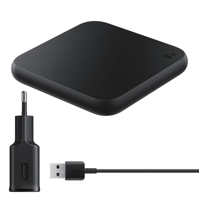 Samsung Duo Pad indukcinis įkroviklis su EP-P1300TBEGEU Qi 9W sieniniu įkrovikliu - juodas