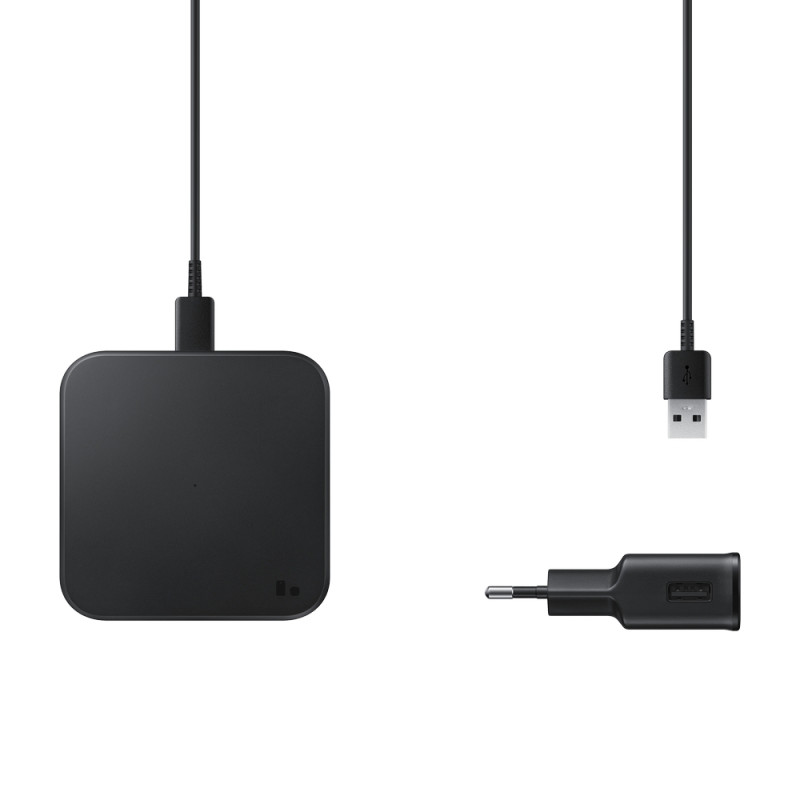 Samsung Duo Pad indukcinis įkroviklis su EP-P1300TBEGEU Qi 9W sieniniu įkrovikliu - juodas