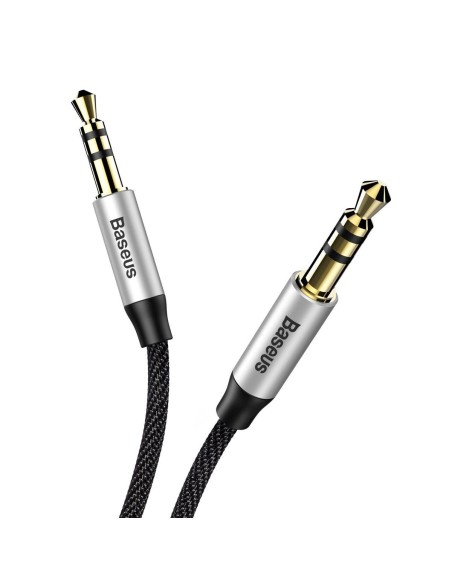 Yiven M30 stereo garso kabelis AUX 3,5 mm vyriškas mini lizdas 1 m sidabro-juodo