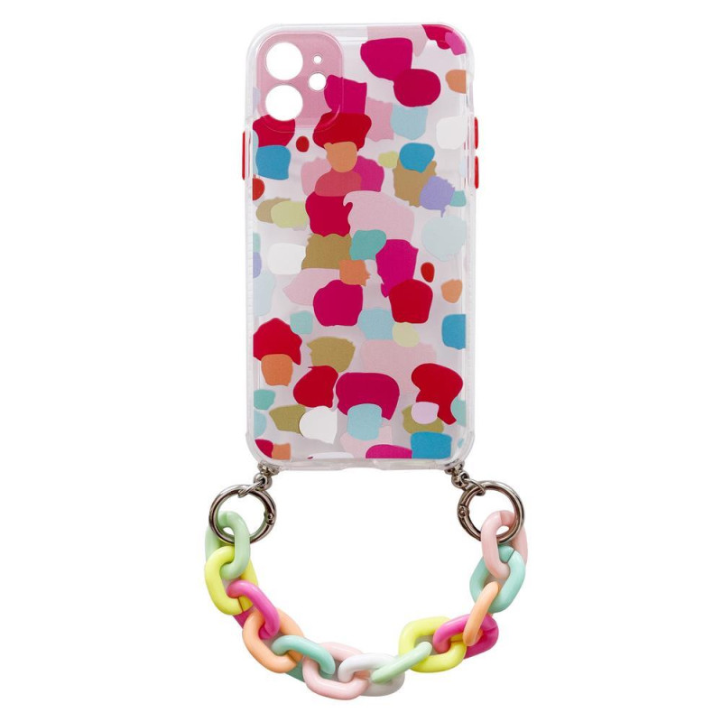 Spalvotas grandinės dėklas Gelinis lankstus dėklas su grandinės pakabuku, skirtas „iPhone 13 Pro Multicolor“ (2) Spalvotas grandinės dėklas Gelinis lankstus dėklas su grandinės pakabuku, skirtas „iPhone 13 Pro Multicolor“ (2)