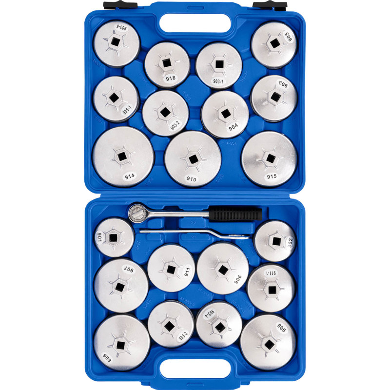 Lizdiniai raktai tepalo filtrų dangteliai - komplekte 23 el.