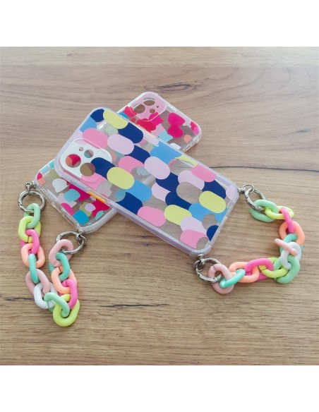 Spalvotas grandinės dėklas Gelinis lankstus dėklas su grandinės pakabuku, skirtas Samsung Galaxy A12 Multicolor (1) Spalvotas grandinės dėklas Gelinis lankstus dėklas su grandinės pakabuku, skirtas Samsung Galaxy A12 Multicolor (1)