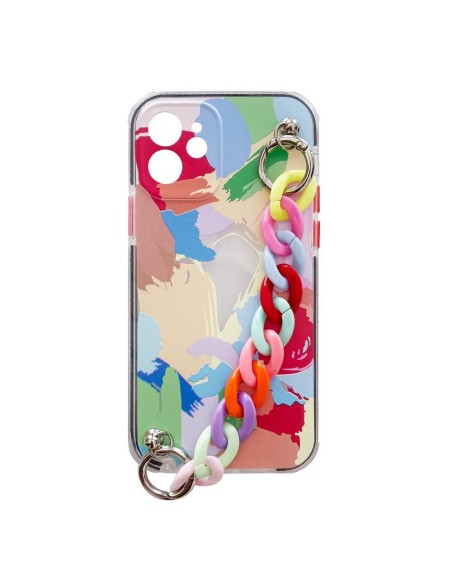 Spalvotas grandinės dėklas Gelinis lankstus dėklas su grandinės pakabuku, skirtas „Samsung Galaxy A32 4G Multicolor“ (4)