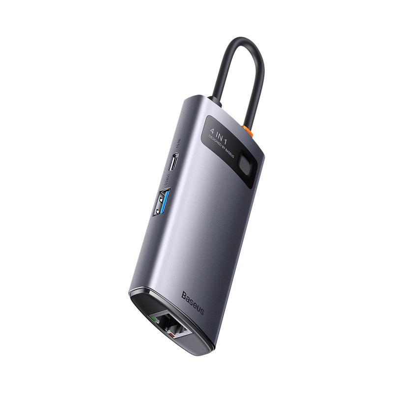 Metal Gleam serijos HUB 4in1 USB-C 3xUSB 3.2 RJ45 prijungimo stotelė